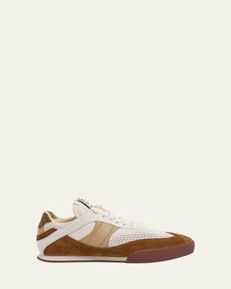 Chlo&eacute; Kick Mesh and Leather Low-Top Sneakers