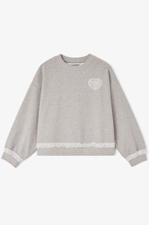 Ganni Grey Sweatshirt in Isoli - Size XXS Organic Cotton