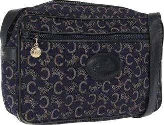 Celine Pre-owned Cross Body Bags, female, Blue, Size: ONE SIZE Pre-owned C Macadam Canvas Shoulder Bag