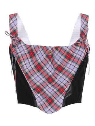 Vivienne Westwood tartan tie corset - Purple