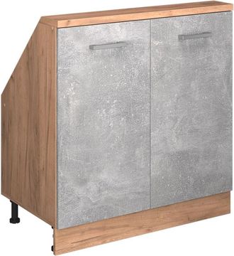 Vicco Armario Para Techo Inclinado Rion, Hormig&oacute;n/roble Dorado, Con 2 Puertas, Vicco