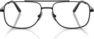 Ray-Ban William Titanium 56mm Square Optical Glasses in Black at Nordstrom