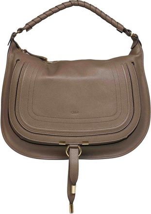 Chlo&eacute; Marcie Shoulder Bag Deep Taupe - Dames - Handtassen - Bruin - ONE Size - Leer - Tassen