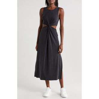 Beyond Yoga Around the World Front Twist Midi Dress in Black at Nordstrom Rack, Size X-Large