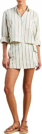 Trovata Gracia Mini Skort In Verde Stripes