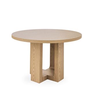 Koketto Home Mesa de comedor redonda fija de 120 cm en roble