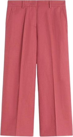 Max Mara Cropped wijde broek - Dames - Wijde Broeken - Rood - XS - Katoen - Broeken