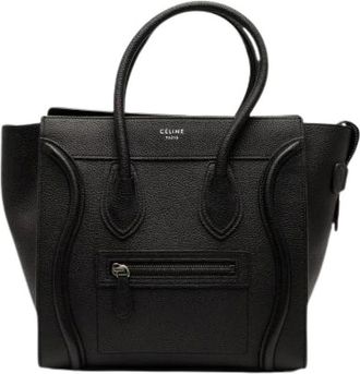 Celine Pre-owned Handbags, female, Black, Size: ONE SIZE Pre-owned Vintage Leather Handbag