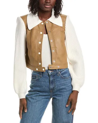 Cinq &agrave; Sept Ciara Wool-Trim Jacket
