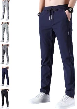 Generic Dandyflex Mens Pants, Easeflexor - Unisex Ultra Stretch Quick Drying Pants, Casual Stretch Pant for Mens (Blue,XXL)