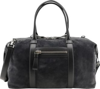 Tom Ford Weekendtas met lederen accenten - Heren - Weekendtassen - Grijs - ONE Size - Leer - Tassen