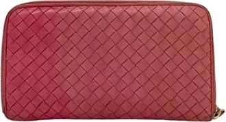 Bottega Veneta Tweedehands leren portemonnees - Dames - Vintage Accessoires - Roze - ONE Size - Vintage