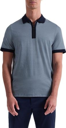 Bugatchi Quarter Zip Polo in Navy at Nordstrom, Size Xx-Large