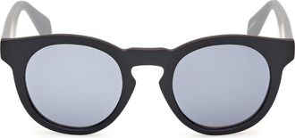 adidas Round Sunglasses in Matte Black/Smoke Mirror at Nordstrom Rack