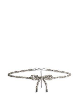 Alberta Ferretti bow detail belt - women - Elastane/Polyamide/Polyester - One Size - Silver