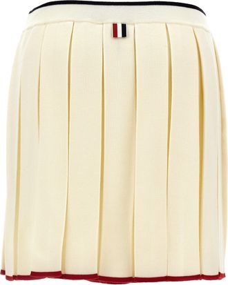 Thom Browne Womens White Virgin Wool Long Skirt