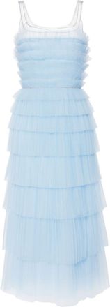 Costarellos Kali gown - women - Polyamide/Polyester - 38 - Blue