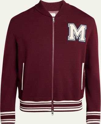 Moncler Mens Varsity Wool and Padded Nylon Blouson