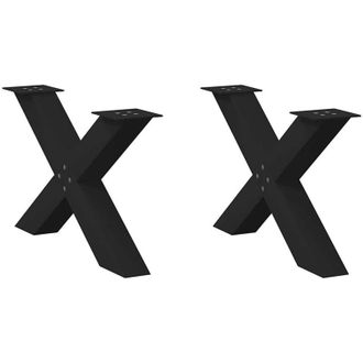 vidaXL Vidaxl - Patas Para Mesa De Centro En Forma De X (2 Unidades), Color Negro, 70 X (42-43) Cm, Acero