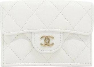 Chanel Pre-owned Timeless Classic Caviar Skin Wallet - Dames - Vintage Accessoires - Wit - ONE Size - Leer - Vintage