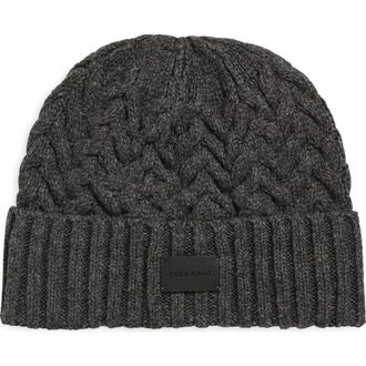 Cole Haan Chain Stitch Beanie in Medium Grey Heather at Nordstrom Rack