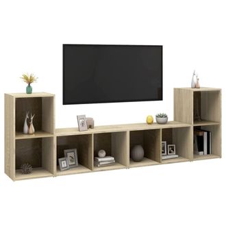Berkfield Home TV Cabinets 4 pcs Sonoma Oak 72x35x36.5 cm Engineered Wood in Light Brown