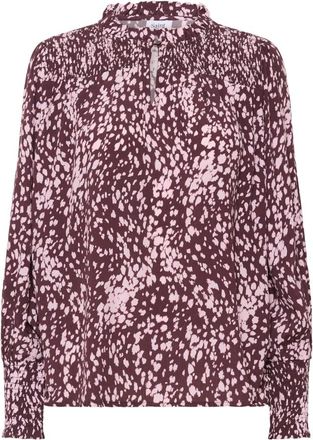 Saint Tropez Gevlekte dierenblouse Model Malika SZ - Dames - Blouses - Bruin - XS - Overhemden