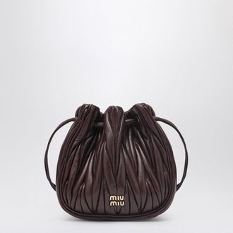 Miu Miu Bordeaux pouch in quilted Nappa