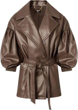 Fracomina Giacca doppiopetto in similpelle - - Jackets - Donna - Marrone - S