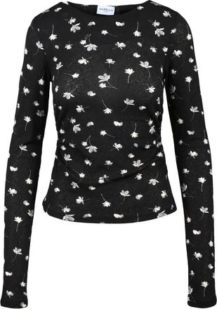 Marella Blusa Garzata Arricciata - Dames - Blouses & Shirts - Zwart - Maat: XL Poliester