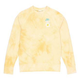 Nike Mens Nike Sportswear Tie Dye Embroidered Daisy Round Neck Gold DM5011-777