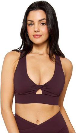 Fabletics Womens Oasis Twist Medium Impact Sports Bra in Oxblood at Nordstrom, Size Xx-Large