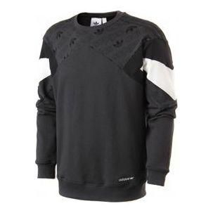 adidas originals Patchwork Print Round Neck Pullover Gray CW5164