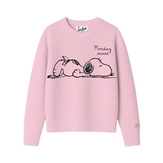 MC2 Saint Barth Crewneck Trui - Dames - Ronde hals truien - Roze - M - Wol - Truien & Vesten