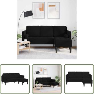 vidaXL vidaXL Divano nero - Set di divani con cuscino Nero Poliestere