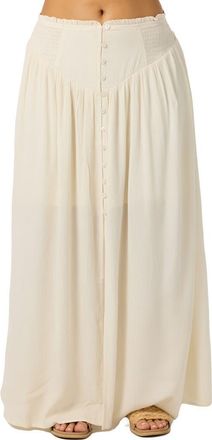 O'Neill Tryston Button Front Midi Skirt in Tapioca at Nordstrom, Size Xx-Large