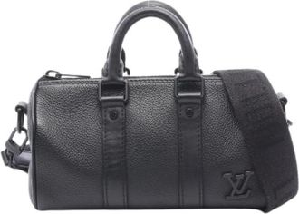 Louis Vuitton Pre-owned Keepall XS Aerogram Leder Handtas - unisex - Vintage Schoudertas - Zwart - ONE Size - Vintage