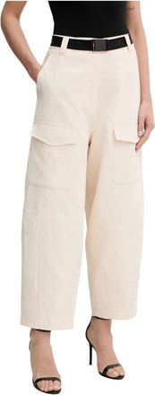Liu Jo Broeken, Dames, Beige, S, Polyester, Wijde broek
