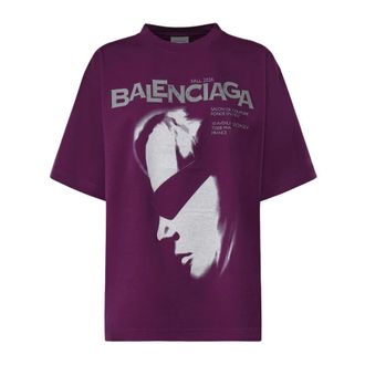 Balenciaga Tops, Dames, Paars, XS, T-Shirts