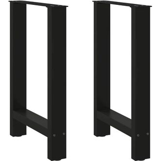 vidaXL Vidaxl - Patas Para Mesa De Comedor Negras (2 Unidades, 60 X 72-73 Cm, Acero)