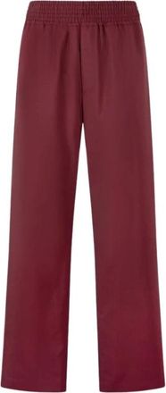 Roberto Cavalli Comfortabele losse pasvorm wollen broek - Heren - Straight fit broeken - Paars - XL - Wol - Broeken