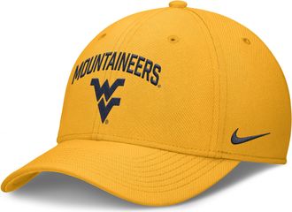 Nike West Virginia On-Field Rise Swoosh Nike Mens Dri-FIT College Hat in Yellow | NC0376IWVN-96C