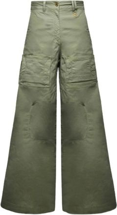 Aeronautica Wijde Cargo Broek - Dames - Wijde Broeken - Groen - M - Katoen - Broeken