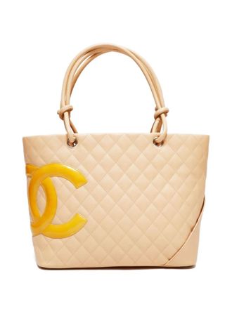 Chanel 2005-2006 large Cambon matelassé tote bag - women - Lambskin - One Size - Neutrals