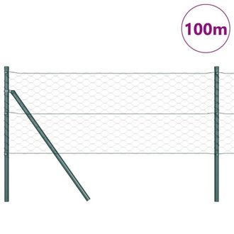 Berkfield Home Hexagon Fence Green 0.6x100 m Steel