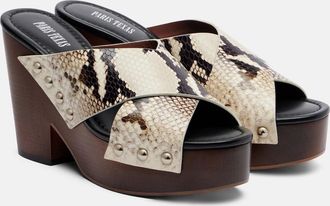 PARIS TEXAS Marisol snake-effect leather platform sandals