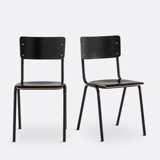 La Redoute Interieurs Set van 2 stapelbare schoolstoelen Hiba