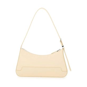 Marni Leren Schoudertas - Dames - Tassen - Beige - Maat: ONE Size Katoen