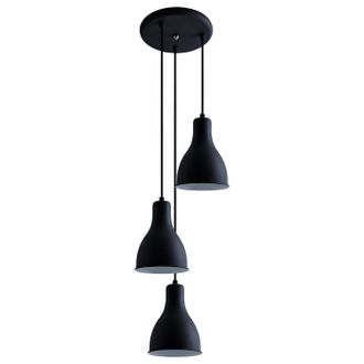 Paco Home Paco Home - Luminaria Suspensi&oacute;n Colgante Comedor Cocina Colgante Mesa Comedor E27 Blanco-negro, 3 Fuentes Lumin.+ A60 Transp.300 Lumen