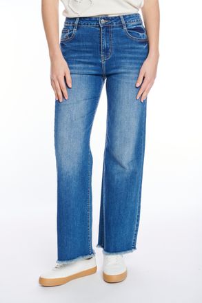 Hailys Weite Jeans HAILYS 7/8 C JN Ju44lina, Damen, Gr. XL (42), N-Gr, blau (dblau), Denim/Jeans, Obermaterial: 75% Baumwolle, 23% Polyester, 2% Elasthan, un